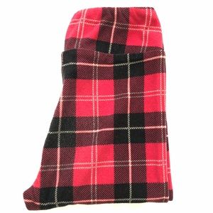 Red & Black plaid LuLaRoe kids SM leggings